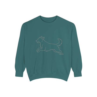 Running Dog Shadow Cozy Graphic Unisex Crewneck Sweatshirt style 1