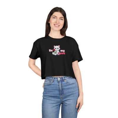 Cute Graphic Crop Tee - 'Be my Love', Women's Fashion, Gift for Animal Lovers, Casual Outfit, Summer Style, Funny Shirt