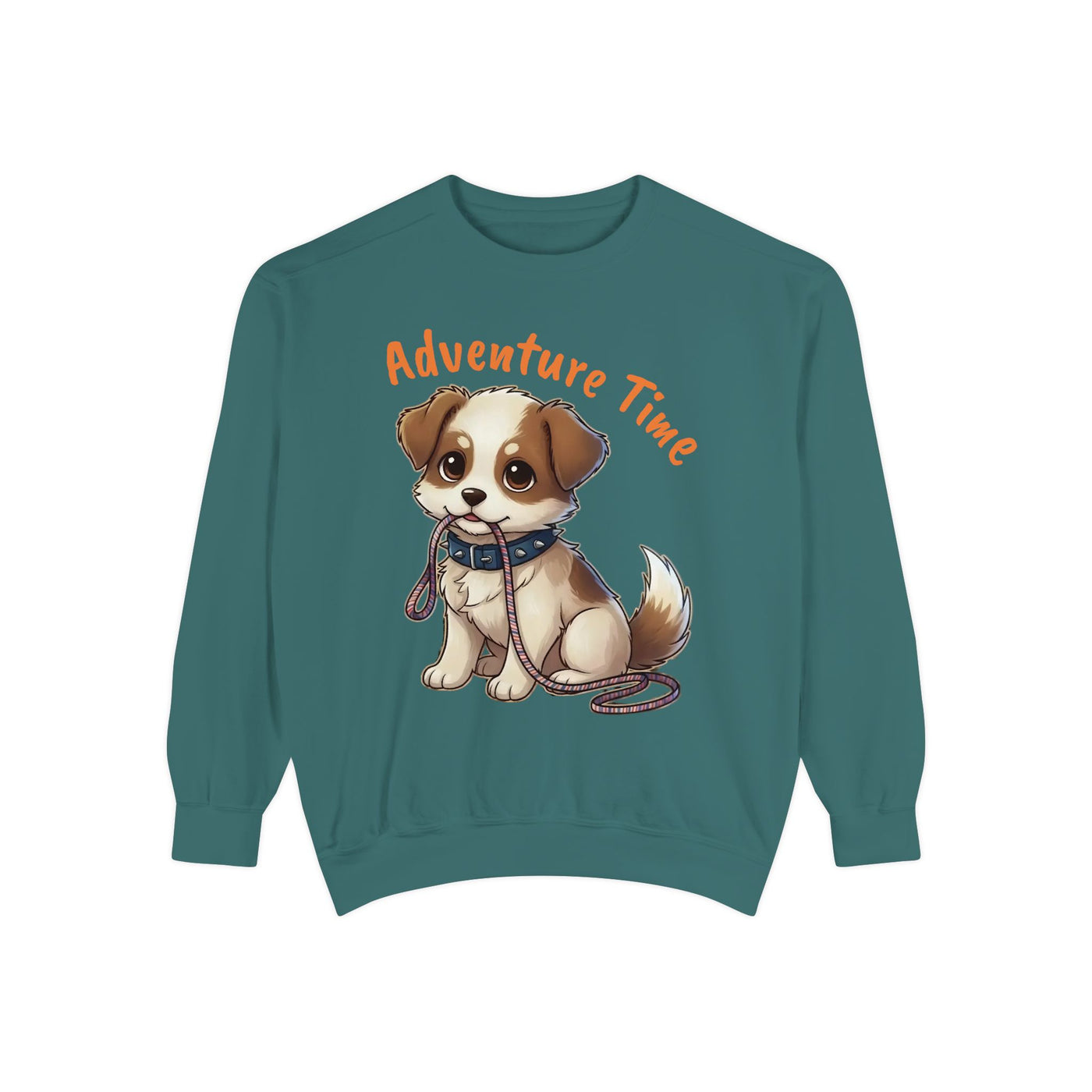 Cute Dog Walk Time style 4 Cozy Graphic Unisex Crewneck Sweatshirt