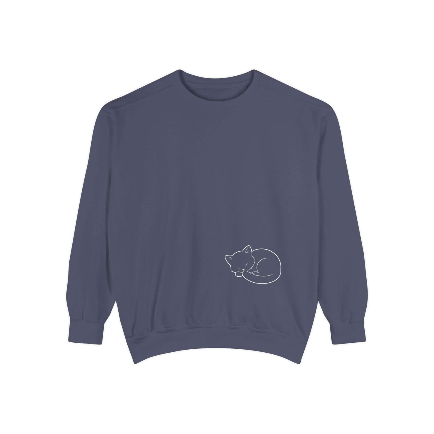 Sleeping cat shadow Graphic Unisex Crewneck Sweatshirt style 1 White