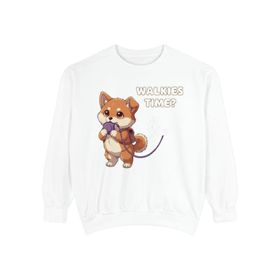 Cute Dog Walk Time style 3 Cozy Graphic Unisex Crewneck Sweatshirt