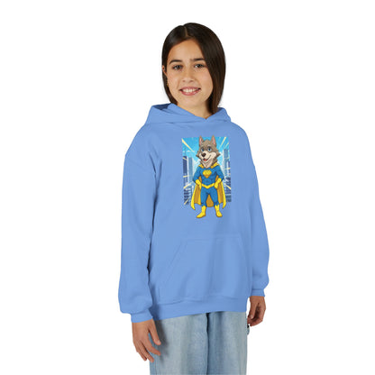 Dog cosplay Superman Funny Design Unisex Kids Hoodie style 1