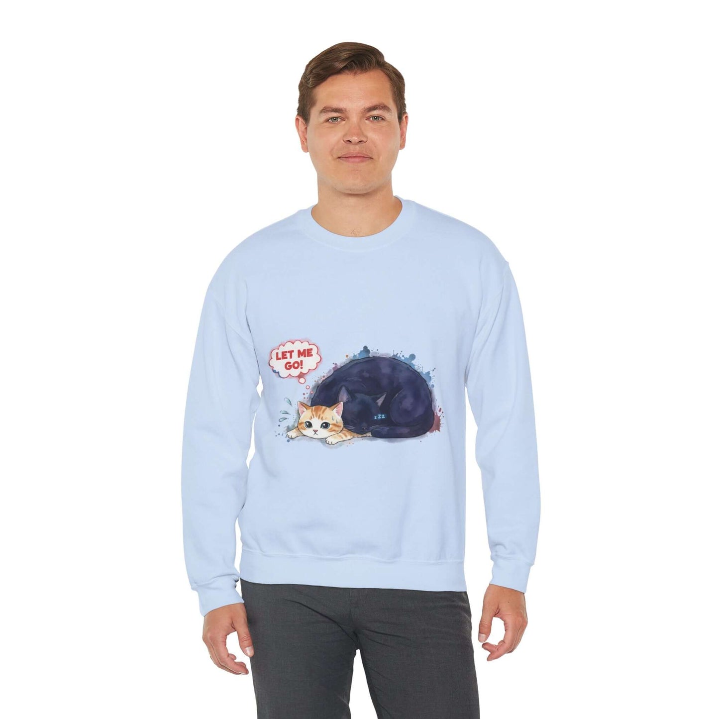 Watercolor Cat painting Unisex Crewneck Sweatshirt style 1