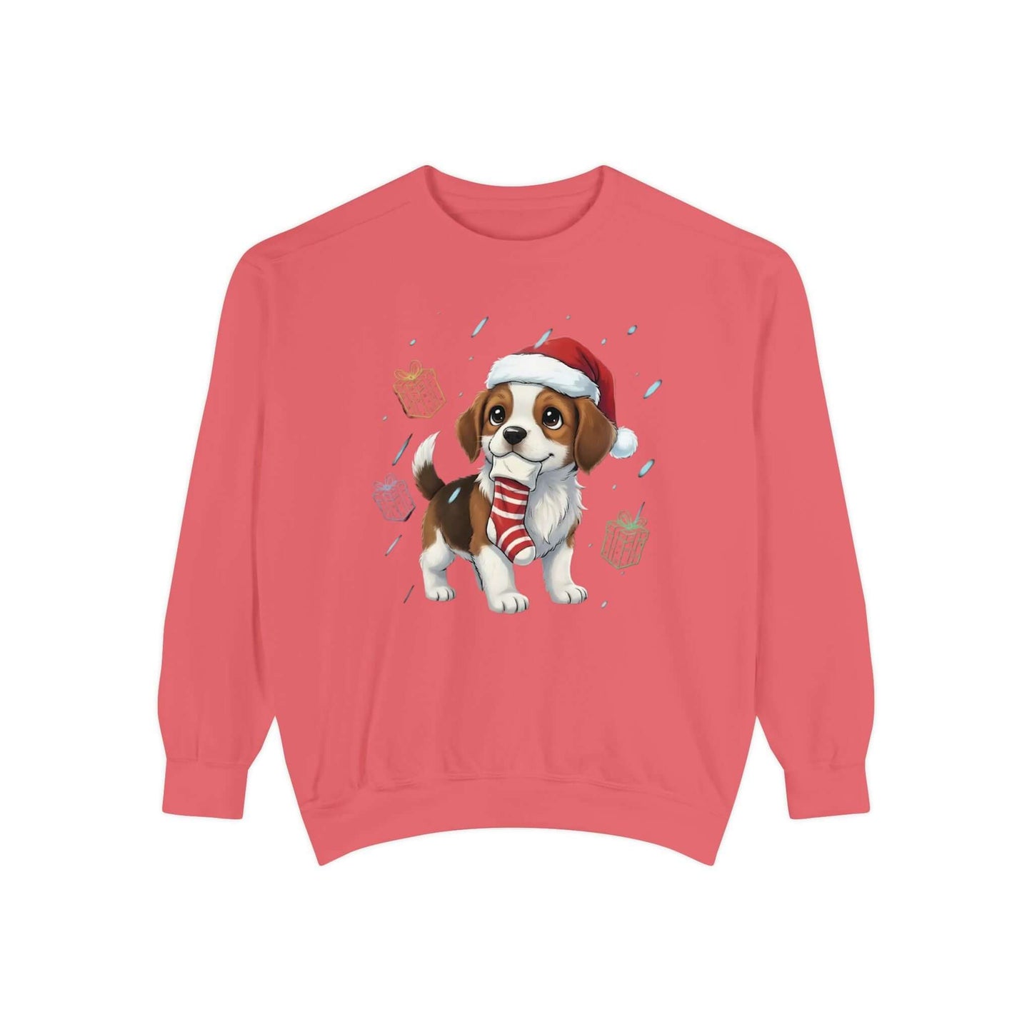 Puppy wait for Christmas presents Unisex Crewneck Sweatshirt style 6