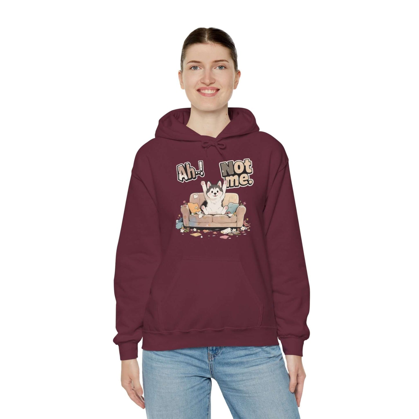 Ah Not Me - Cute Husky Unisex Pullover Hoodie for Dog Lover