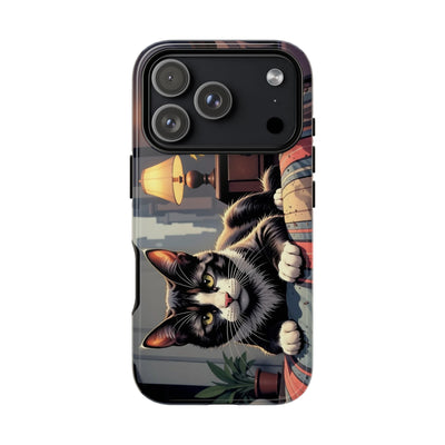 Cat on the bed - Tough Phone Case for Apple iPhone & Samsung Galaxy, Cute Pet Accessories, Gift for Cat Lovers