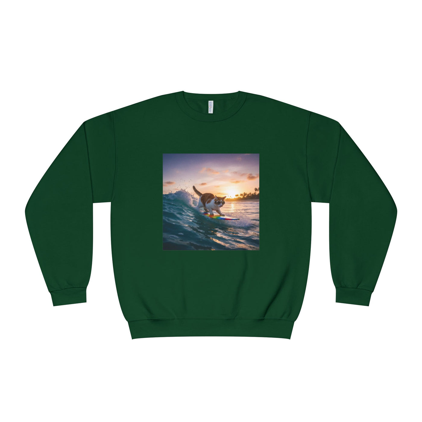 Surfing Cat style 2 Unisex NuBlend® Crewneck Sweatshirt