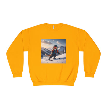 Skiing Cat Graphic Unisex NuBlend Crewneck Sweatshirt