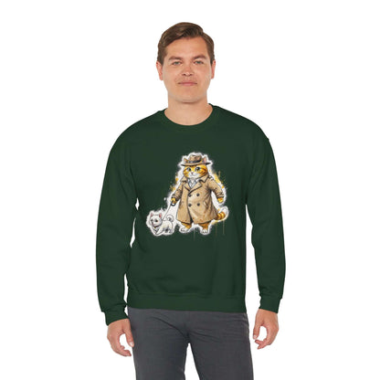 Watercolor Cat & Dog painting Unisex Crewneck Sweatshirt style 1