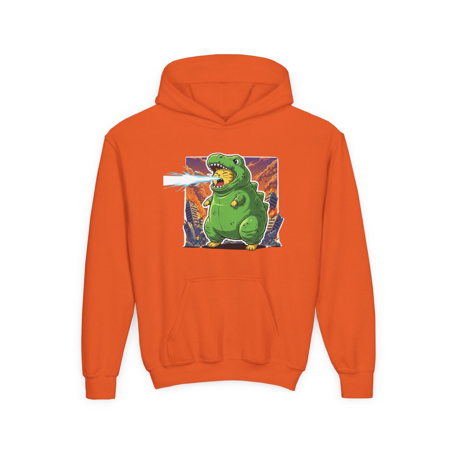 Cat cosplay Godzilla Unisex Kids Hoodie style 3
