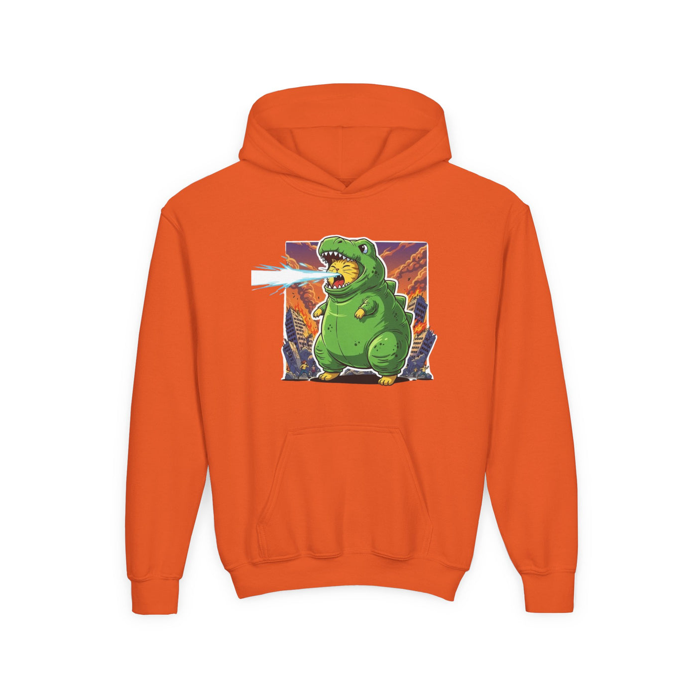 Cat cosplay Godzilla style 3 Unisex Kids Hoodie - Fun & Cozy Heavy Blend Sweatshirt with Cute Design