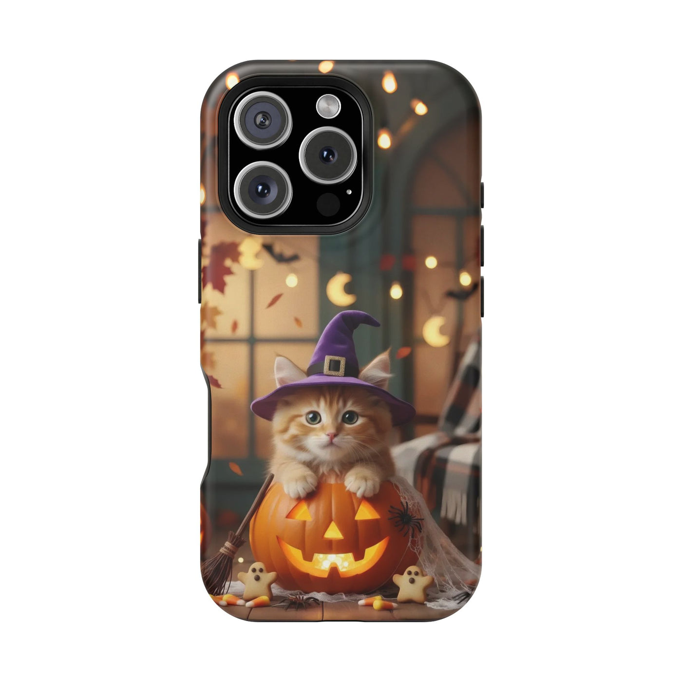 Halloween cute kitten photo style 1 Magnetic Phone Case, Cat Lover Gift, Impact-Resistant iPhone Case, Funny Pet Accessory, Unique Animal Design