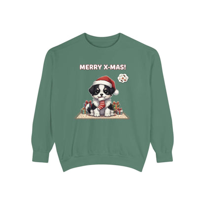 Puppy wait for Christmas presents Unisex Crewneck Sweatshirt style 7