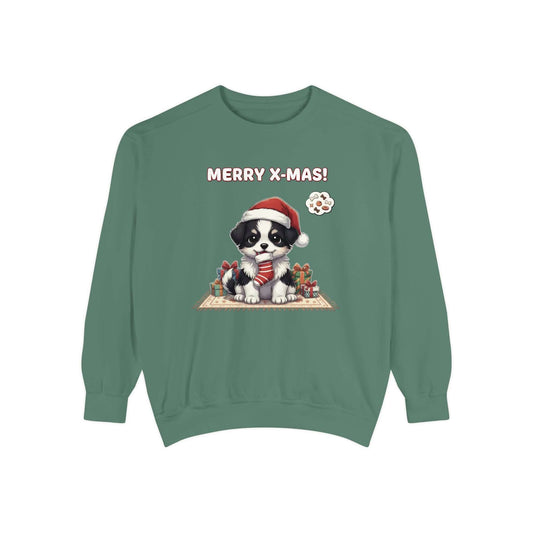 Puppy wait for Christmas presents Unisex Crewneck Sweatshirt style 7