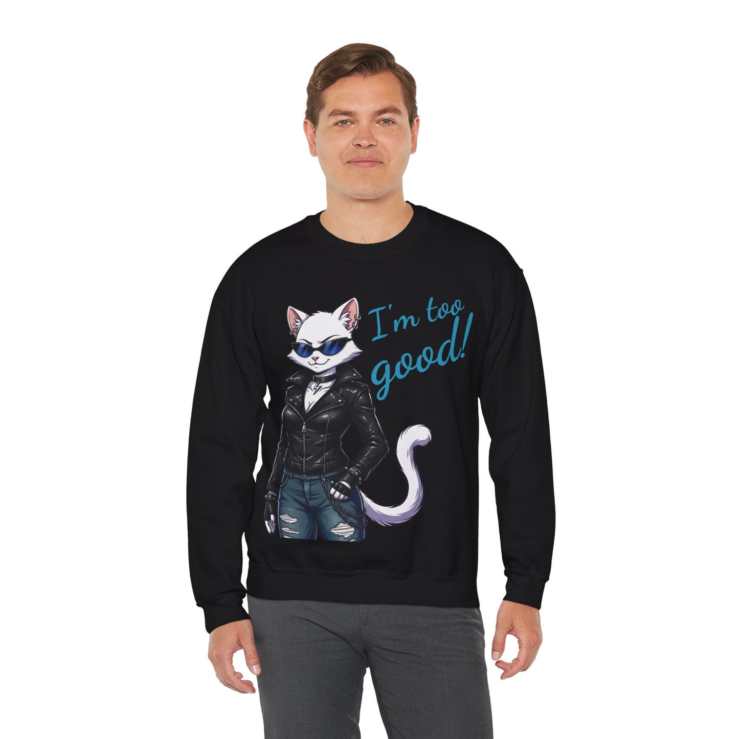 Cool Cat Unisex Heavy Blend Crewneck Sweatshirt style 3