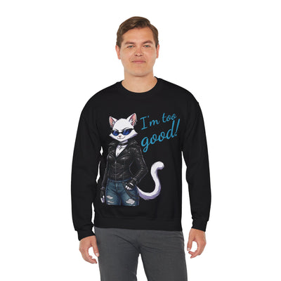 Cool Cat style 3 Unisex Crewneck Sweatshirt | Cozy Gift for Cat Lovers, Casual Wear, Unique Graphic Sweatshirt, Birthday Gift, Everyday Style