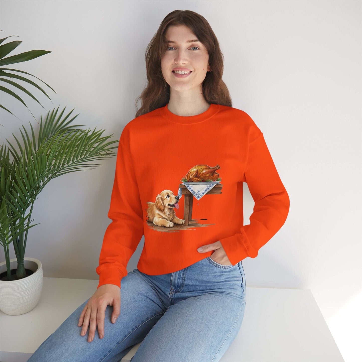 Watercolor Dog painting Unisex Crewneck Sweatshirt style 2