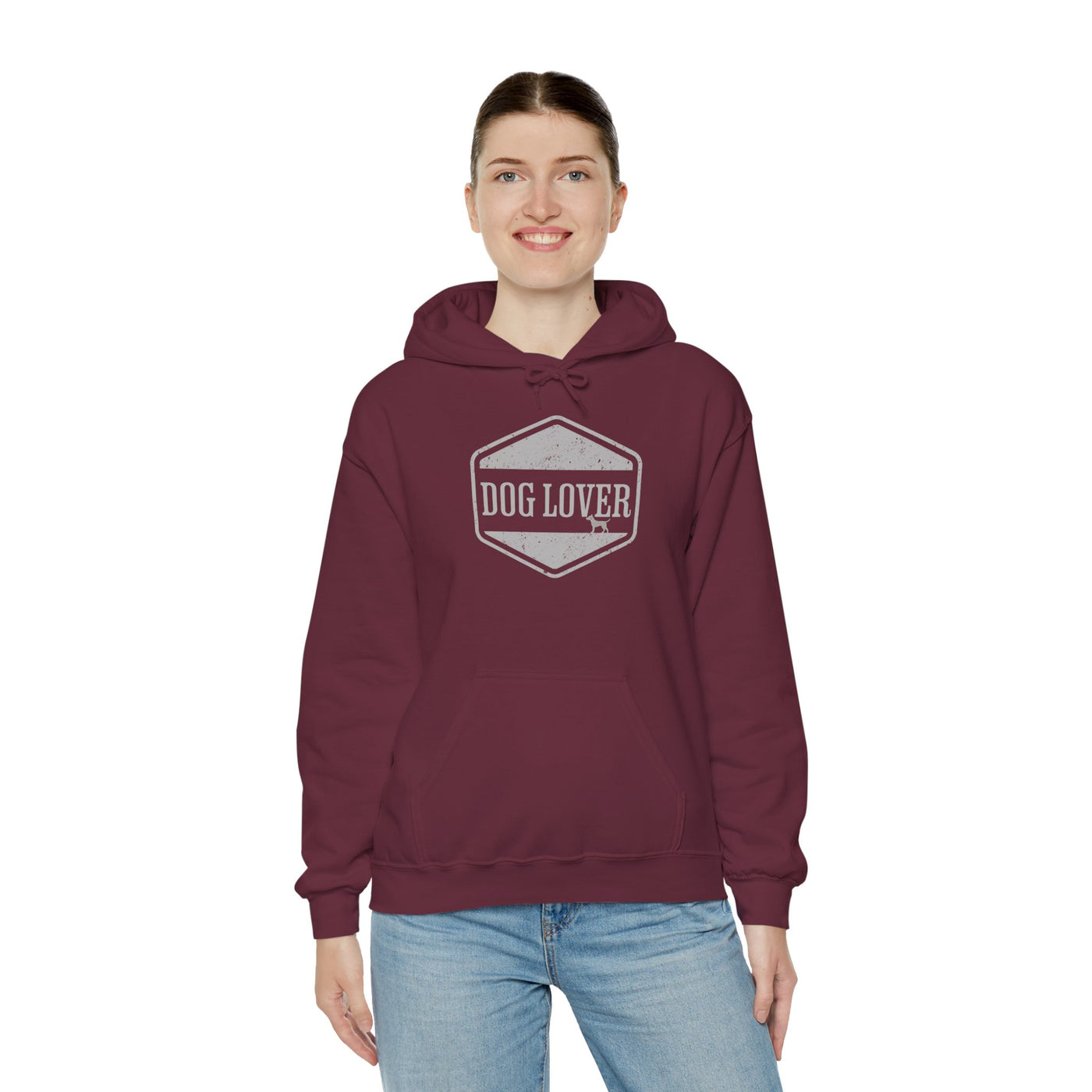 Dog Lover plus Slogan on Back Unisex Pullover Hoodie