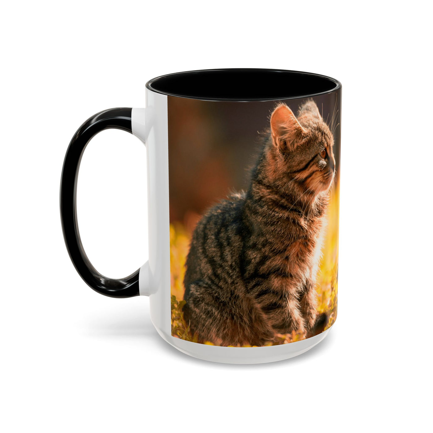 Golden Autumn Cat Coffee Mug - Cute Cat Mug, Nature Lover Gift, Cozy Kitchen Decor, Fall Drinkware, Cat Lover Gift
