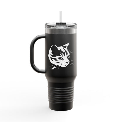 Cat Lover's Insulated Travel Mug, 40oz - Perfect for Coffee, Tea, Gifts for Pet Owners, Cat-Themed Drinkware, Valentine's Day, Birthday