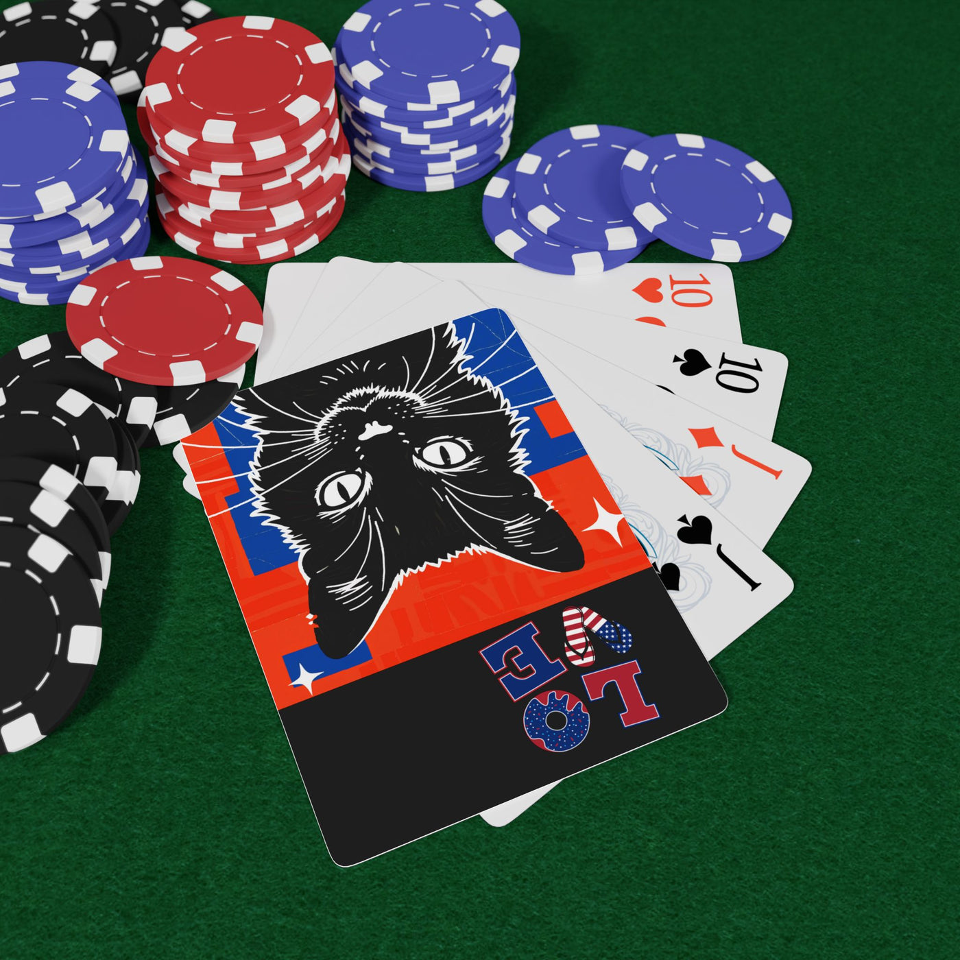 Love Cats American Flag Style Poker Playing Card Set, Unique Cat Design, Ace of Spades, Fun Gift for Poker Night, Card Games, Cat Lovers, Home Décor