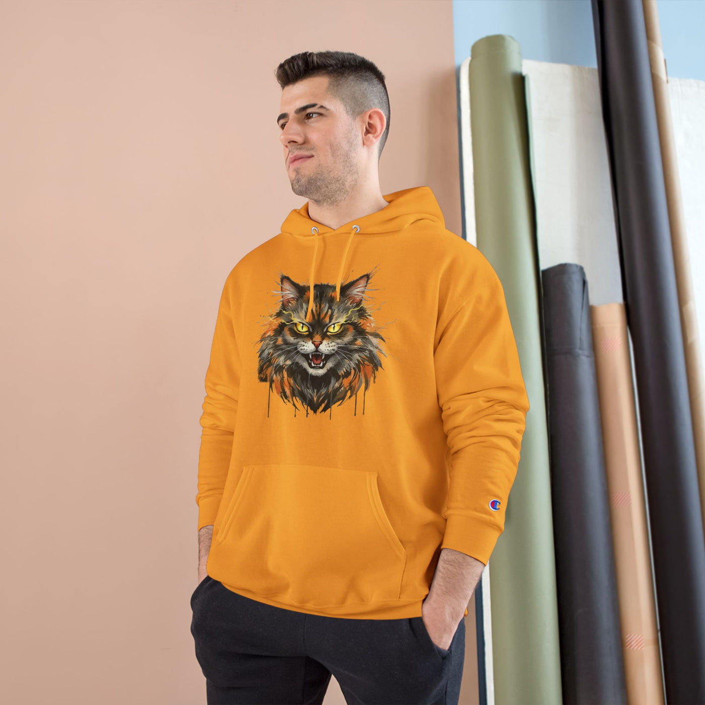 Mad Cat style 1 Men and Women Champion Hoodie