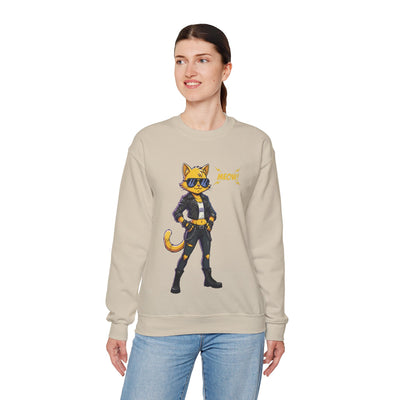 Cool Cat style 4 Unisex Crewneck Sweatshirt | Cozy Gift for Cat Lovers, Casual Wear, Unique Graphic Sweatshirt, Birthday Gift, Everyday Style