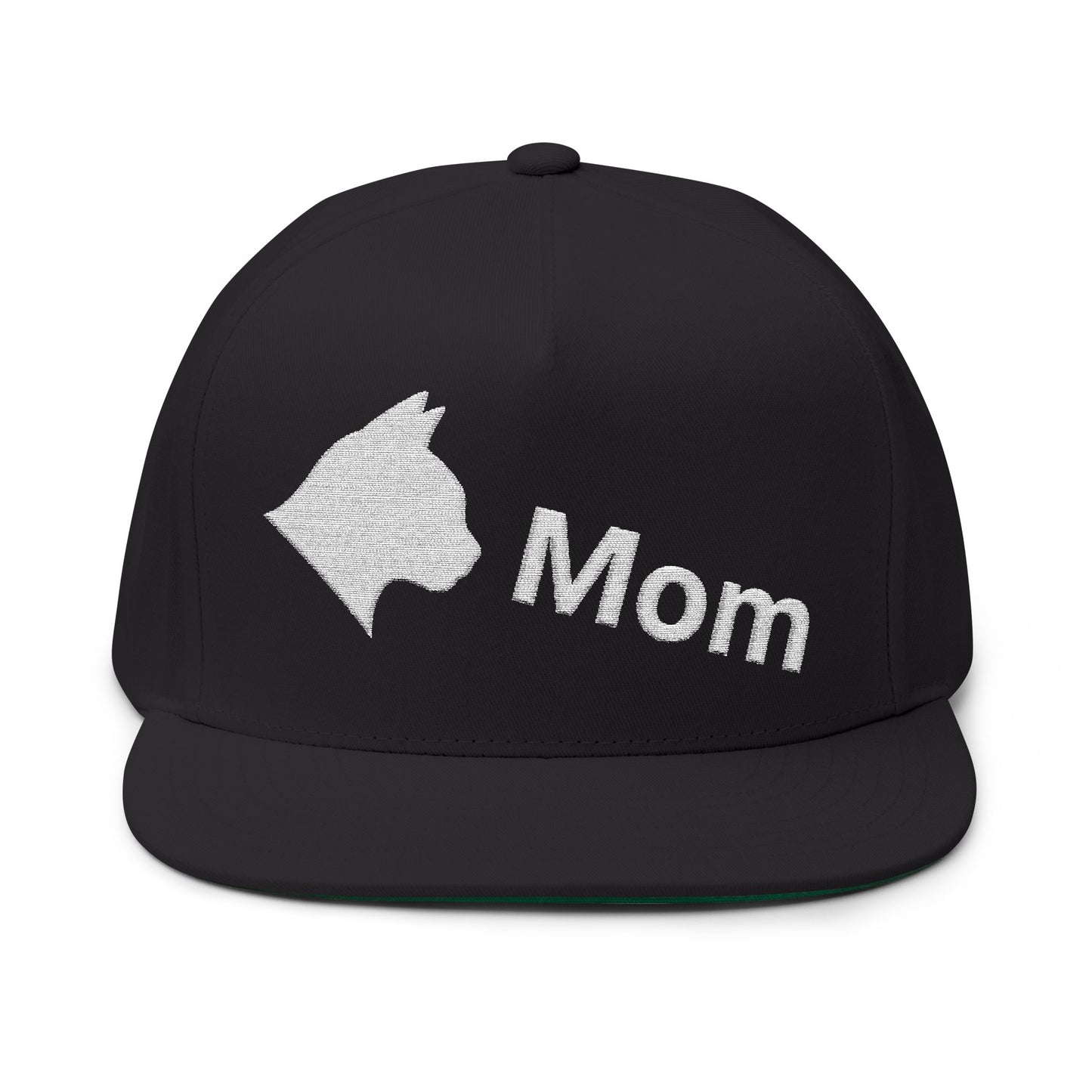 Stylish Embroidered Cat Mom Flat Bill Cap style 3