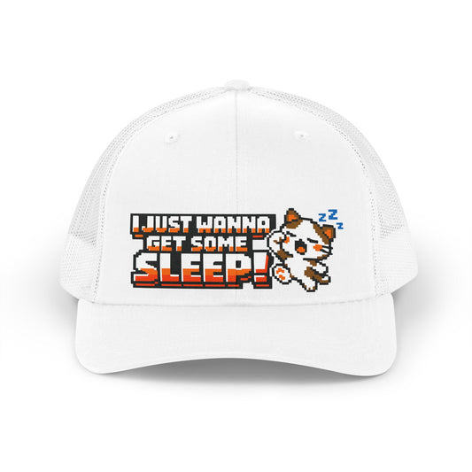 I just wanna get some sleep Cute Cat Retro Cap Trucker Hat