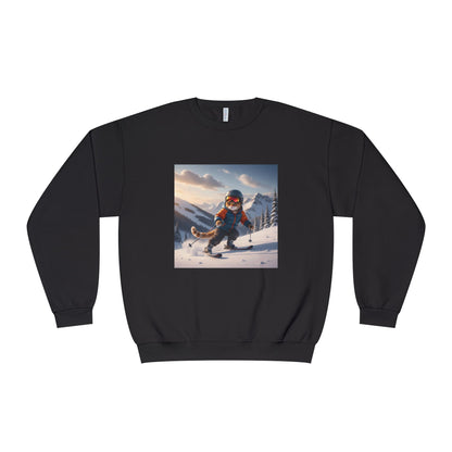Skiing Cat Graphic Unisex NuBlend Crewneck Sweatshirt