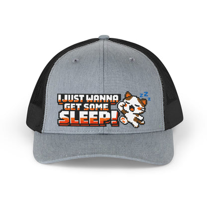 I just wanna get some sleep Cute Cat Retro Cap Trucker Hat