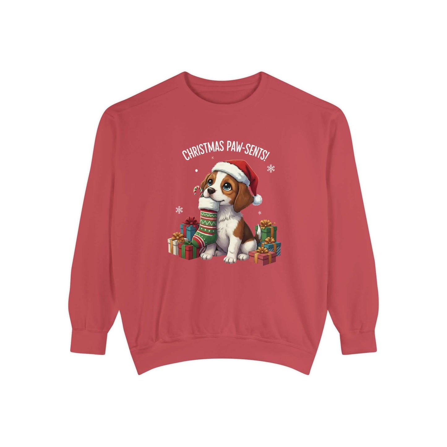 Puppy wait for Christmas presents Unisex Crewneck Sweatshirt style 3
