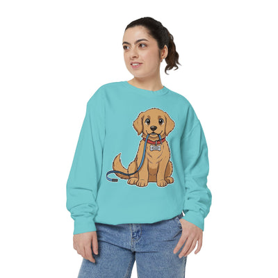 Cute Dog Walk Time style 2 Cozy Graphic Unisex Crewneck Sweatshirt