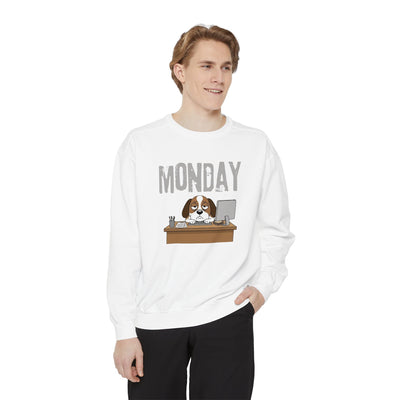 Monday Face Dog Stares Blankly Unisex Crewneck Sweatshirt style 6