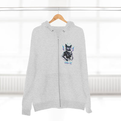 Cool Cat Unisex Zip Hoodie, Graphic Hoodie, Streetwear, Animal Lover Gift, Casual Wear, Skater Style
