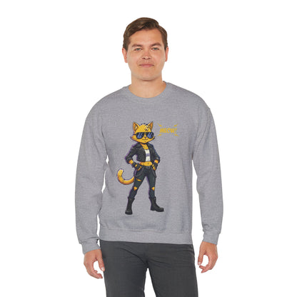 Cool Cat Unisex Heavy Blend Crewneck Sweatshirt style 4