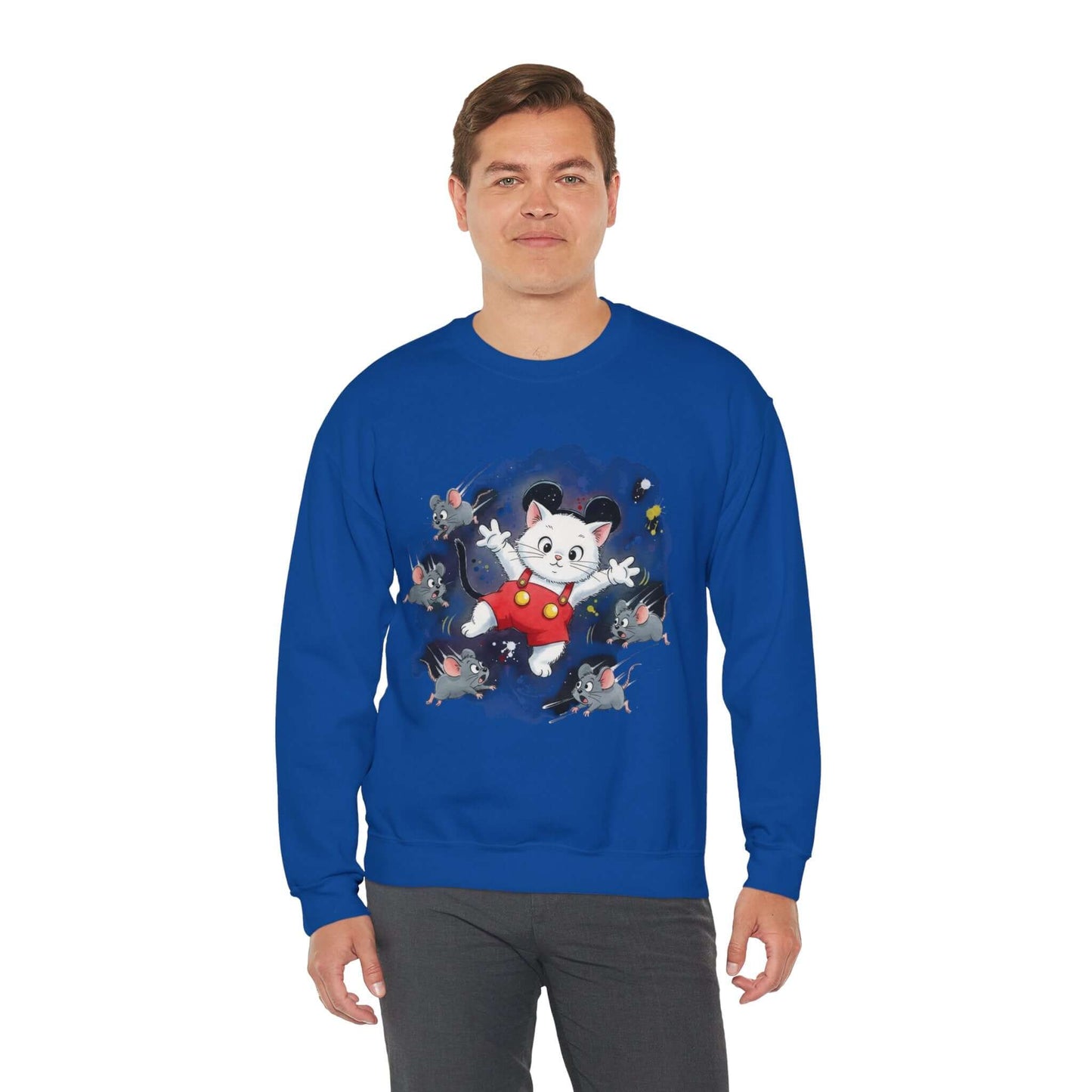 Watercolor Cat painting Unisex Crewneck Sweatshirt style 2