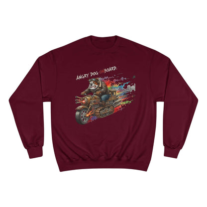 Angry Dog Onboard Graphic Champion Crewneck Sweatshirt style 1