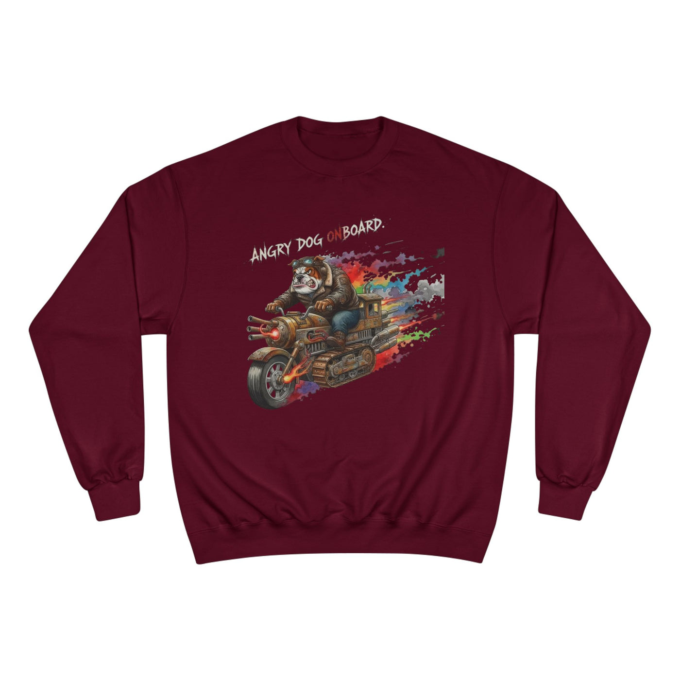 Angry Dog Onboard Graphic style 1 Champion Crewneck Sweatshirt for Gamers & Sci‑Fi Fans